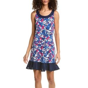 NEW Tommy Bahama Marina American Bay Island Navy Floral Print Dress